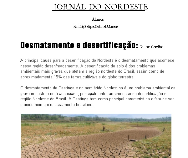 Jornal Regiões Geoeconômicas do Brasil 7º ano - CSA