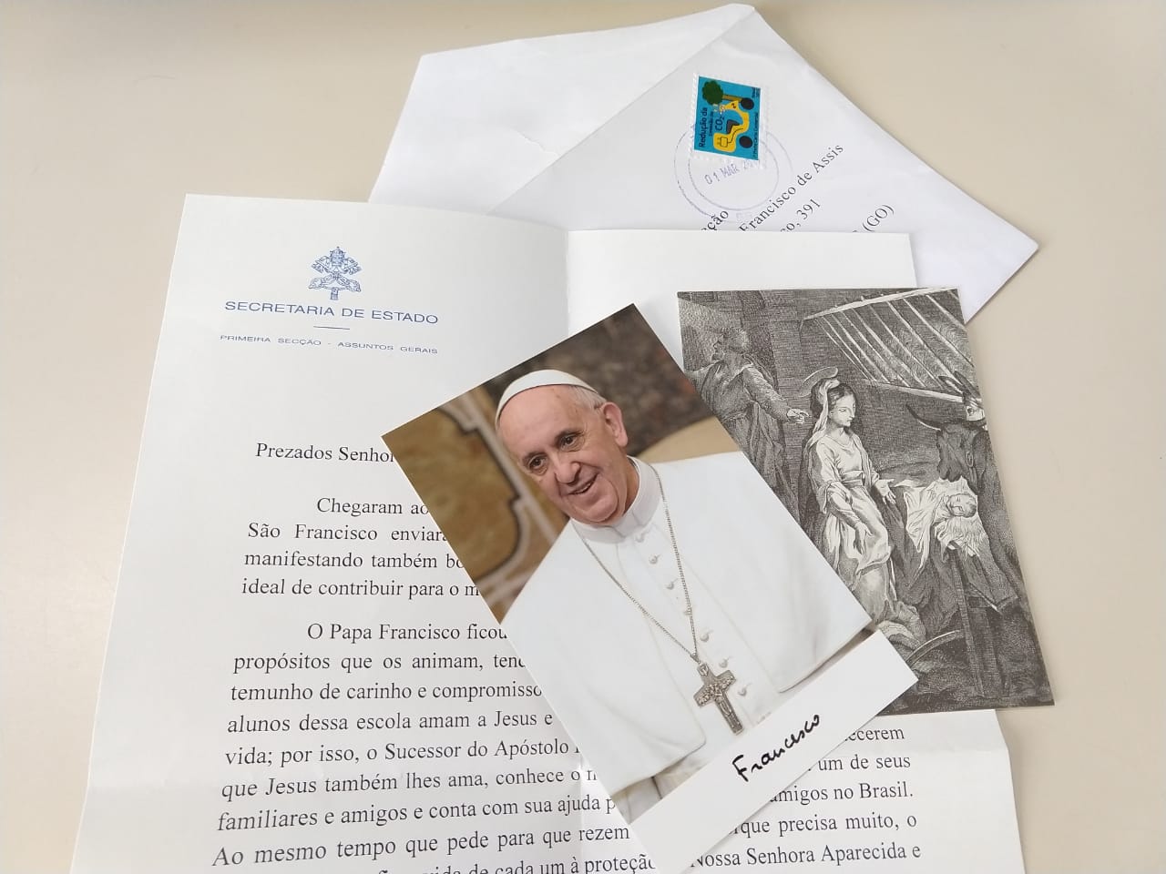 Papa Francisco responde carta dos alunos do Colégio São Francisco