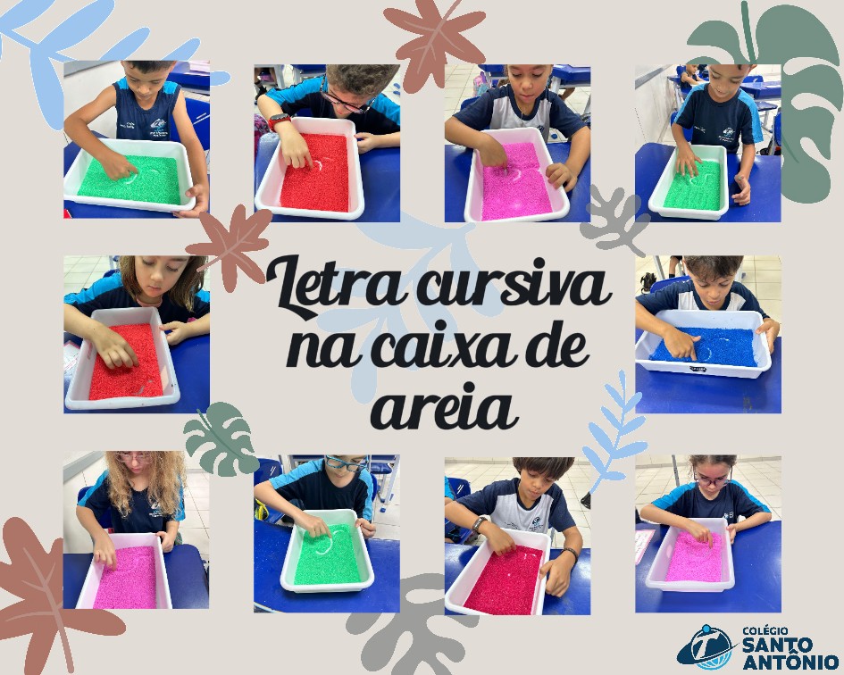 Letra cursiva na caixa de areia - CSA